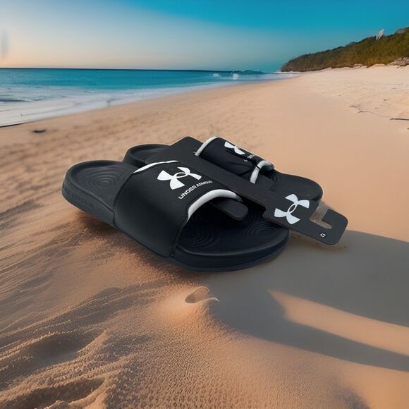 Under Armour Black Sz 12 Women’s Sandals NWOT - Picture 1 of 5